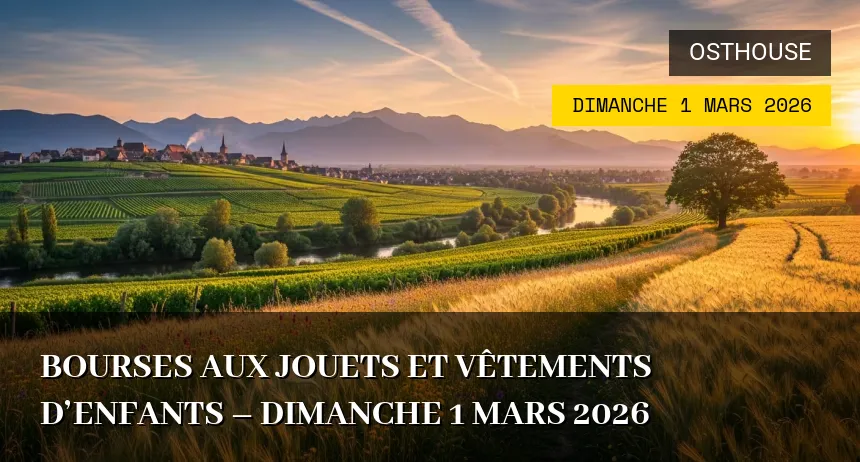 Affiche de l'événement : Bourses aux jouets et vêtements d&rsquo;enfants – Dimanche 1 Mars 2026