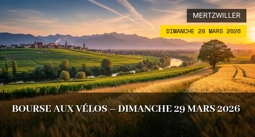 Affiche de l'événement : Bourse aux vélos – Dimanche 29 Mars 2026