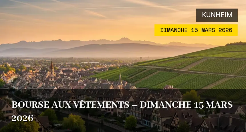 Affiche de l'événement : Bourse aux vêtements – Dimanche 15 Mars 2026