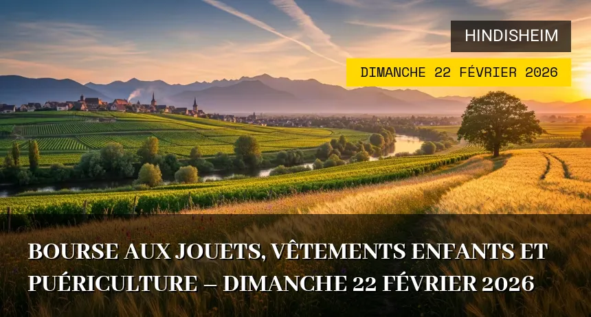 Affiche de l'événement : Bourse aux jouets, vêtements enfants et puériculture – Dimanche 22 Février 2026