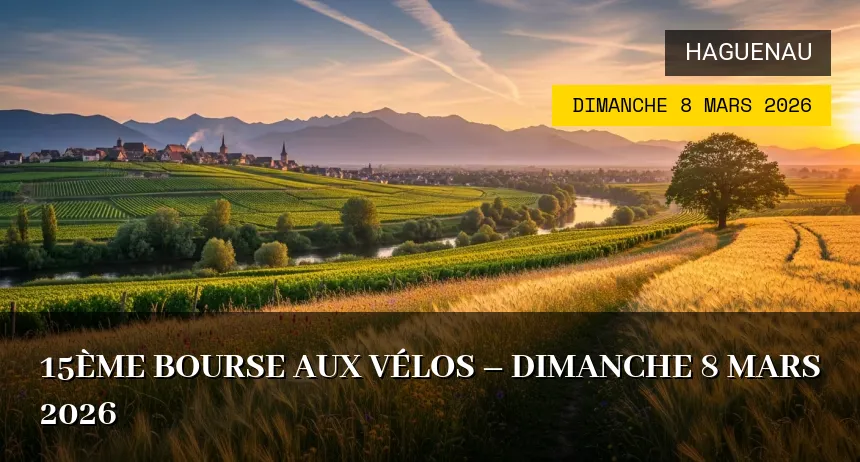 Affiche de l'événement : 15ème Bourse aux Vélos – Dimanche 8 Mars 2026
