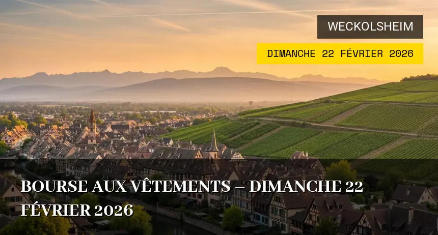 Affiche de l'événement : Bourse aux vêtements – Dimanche 22 Février 2026