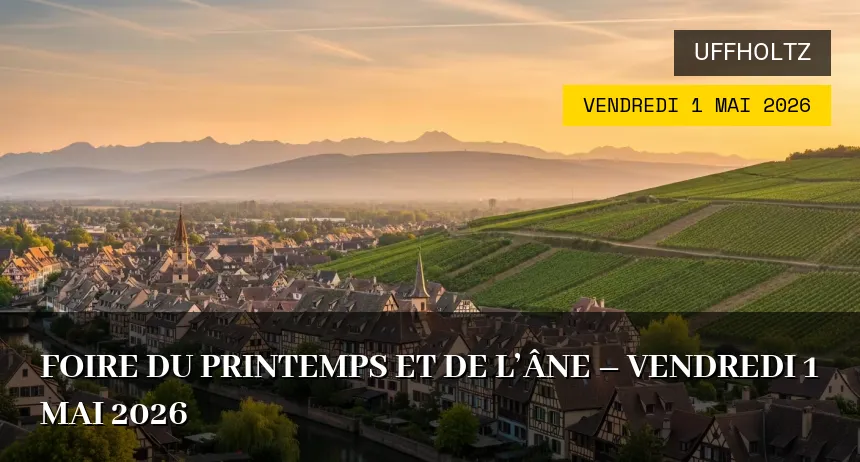 Affiche de l'événement : Foire du printemps et de l&rsquo;âne – Vendredi 1 Mai 2026