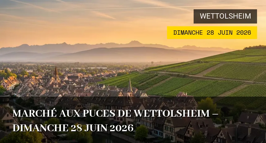 Affiche de l'événement : Marché aux puces de Wettolsheim – Dimanche 28 Juin 2026