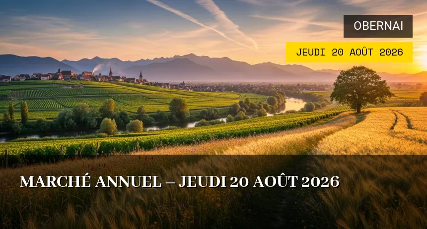 Affiche de l'événement : Marché annuel – Jeudi 20 Août 2026