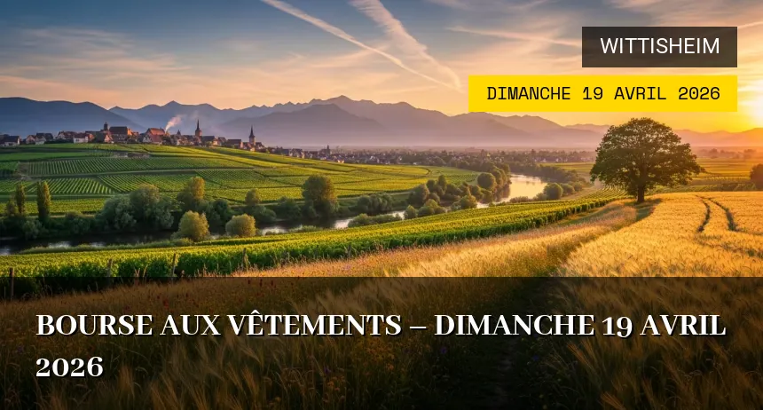 Affiche de l'événement : Bourse aux vêtements – Dimanche 19 Avril 2026