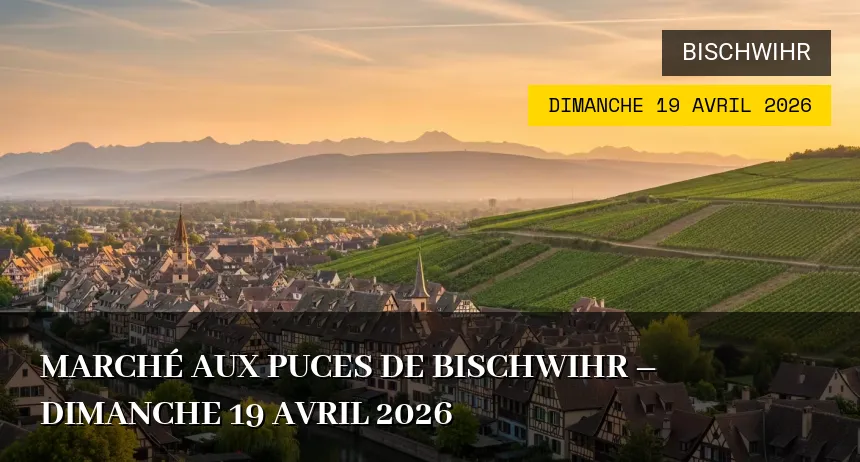 Affiche de l'événement : Marché aux Puces de Bischwihr – Dimanche 19 Avril 2026
