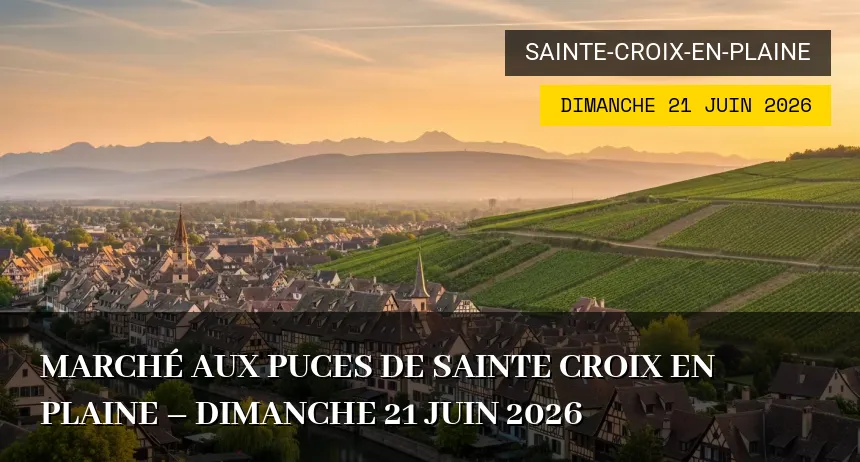 Affiche de l'événement : Marché aux puces de Sainte Croix en Plaine – Dimanche 21 Juin 2026