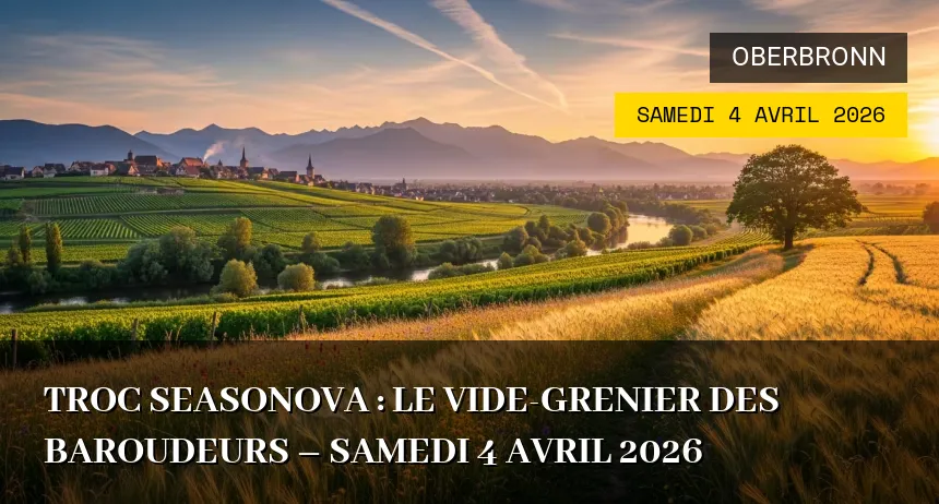 Affiche de l'événement : Troc Seasonova : le vide-grenier des baroudeurs – Samedi 4 Avril 2026