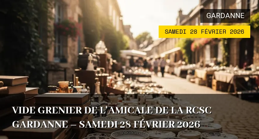 Affiche de l'événement : Vide Grenier de l&rsquo;amicale de la RCSC Gardanne – Samedi 28 Février 2026
