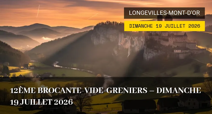 Affiche de l'événement : 12ème Brocante-Vide-Greniers – Dimanche 19 Juillet 2026