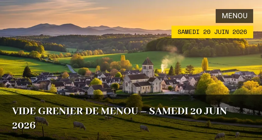 Affiche de l'événement : VIDE GRENIER DE MENOU – Samedi 20 Juin 2026