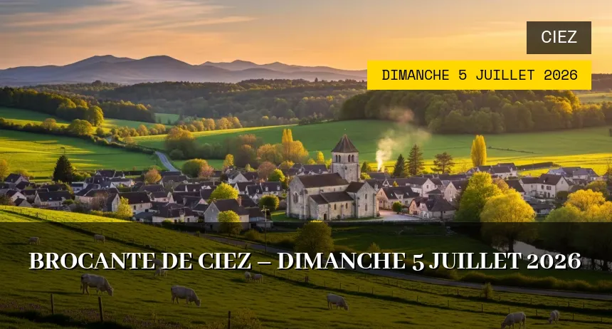 Affiche de l'événement : Brocante de Ciez – Dimanche 5 Juillet 2026