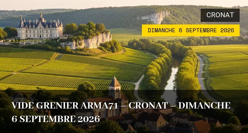 Affiche de l'événement : VIDE GRENIER ARMA71 – CRONAT – Dimanche 6 Septembre 2026