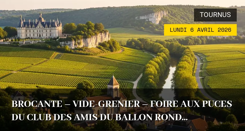 Affiche de l'événement : Brocante – Vide-grenier – Foire aux Puces du Club des Amis du Ballon Rond (Tournus) – Lundi 6 Avril 2026