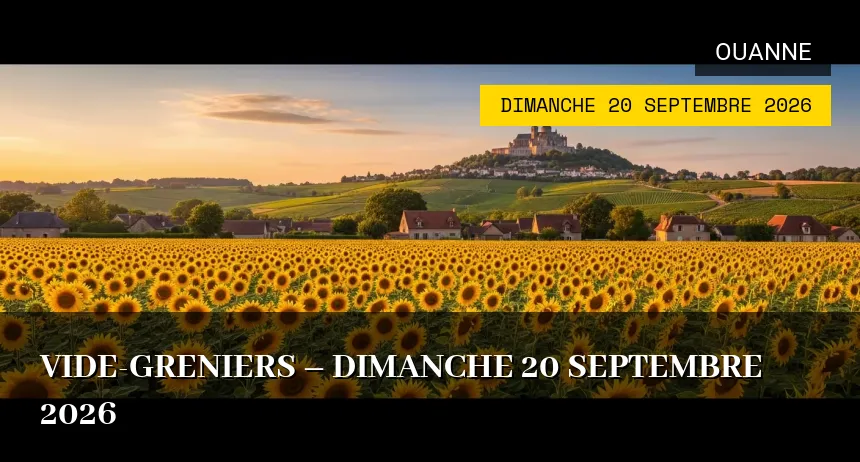 Affiche de l'événement : Vide-greniers – Dimanche 20 Septembre 2026