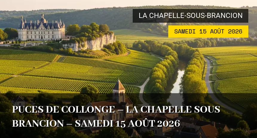 Affiche de l'événement : PUCES DE COLLONGE – LA CHAPELLE SOUS BRANCION – Samedi 15 Août 2026