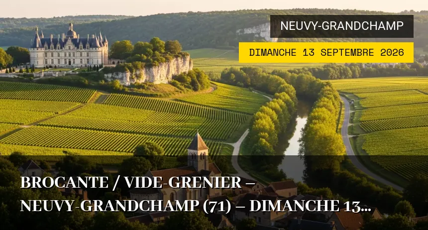 Affiche de l'événement : BROCANTE / VIDE-GRENIER – NEUVY-GRANDCHAMP (71) – Dimanche 13 Septembre 2026