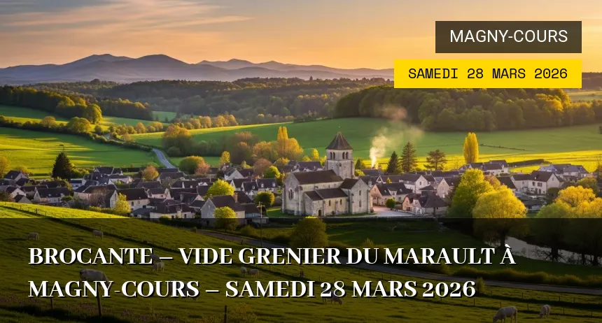 Affiche de l'événement : BROCANTE – VIDE GRENIER DU MARAULT À MAGNY-COURS – Samedi 28 Mars 2026