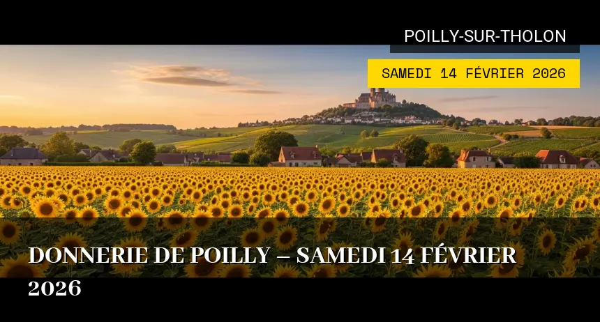 Affiche de l'événement : Donnerie de Poilly – Samedi 14 Février 2026