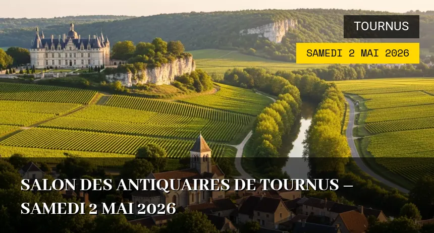 Affiche de l'événement : SALON DES ANTIQUAIRES DE TOURNUS – Samedi 2 Mai 2026