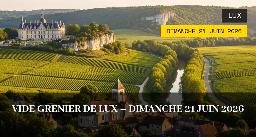Affiche de l'événement : Vide grenier de Lux – Dimanche 21 Juin 2026