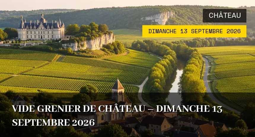 Affiche de l'événement : Vide grenier de Château – Dimanche 13 Septembre 2026