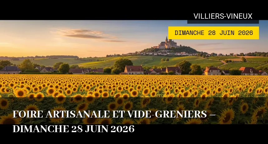 Affiche de l'événement : Foire artisanale et Vide-greniers – Dimanche 28 Juin 2026