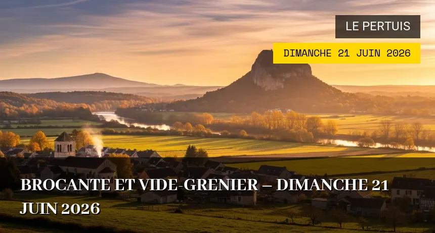 Affiche de l'événement : Brocante et vide-grenier – Dimanche 21 Juin 2026