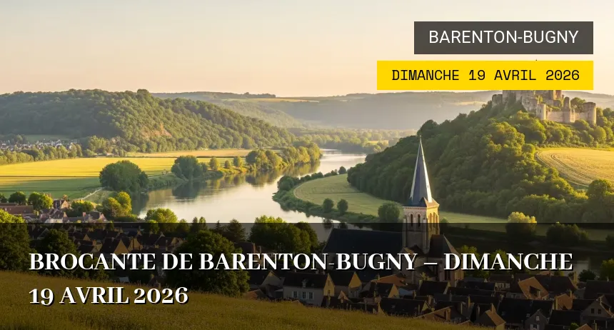 Affiche de l'événement : Brocante de Barenton-Bugny – Dimanche 19 Avril 2026