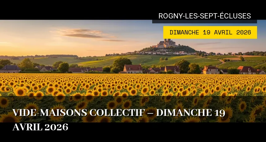 Affiche de l'événement : Vide-maisons collectif – Dimanche 19 Avril 2026