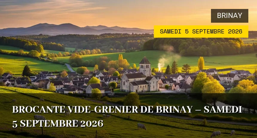 Affiche de l'événement : BROCANTE VIDE-GRENIER DE BRINAY – Samedi 5 Septembre 2026