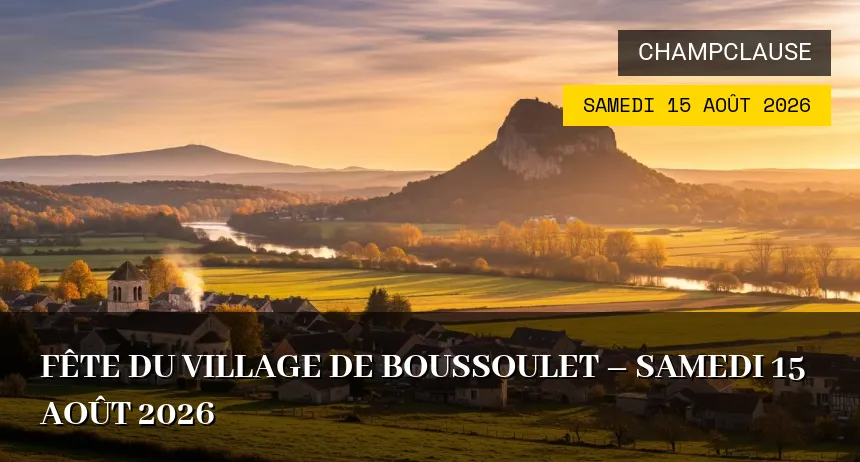 Affiche de l'événement : Fête du village de Boussoulet – Samedi 15 Août 2026