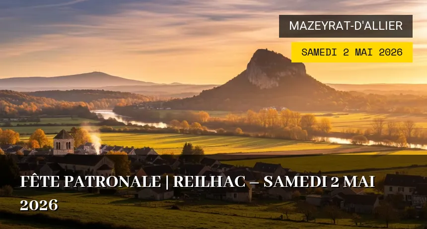 Affiche de l'événement : Fête Patronale | Reilhac – Samedi 2 Mai 2026