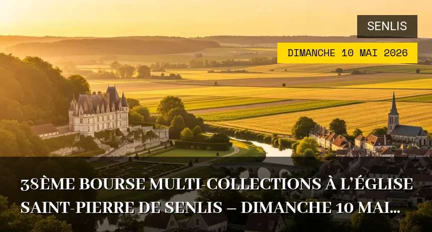 Affiche de l'événement : 38ème Bourse multi-collections à l&rsquo;église Saint-Pierre de Senlis – Dimanche 10 Mai 2026