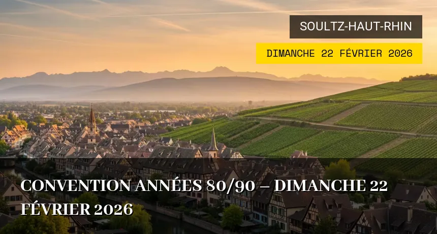 Affiche de l'événement : Convention années 80/90 – Dimanche 22 Février 2026