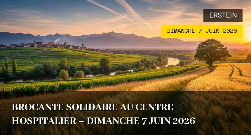 Affiche de l'événement : Brocante solidaire au Centre Hospitalier – Dimanche 7 Juin 2026