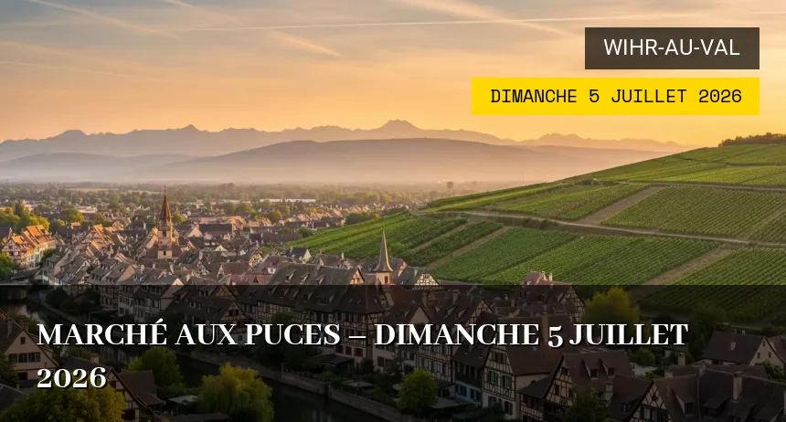 Affiche de l'événement : Marché aux puces – Dimanche 5 Juillet 2026