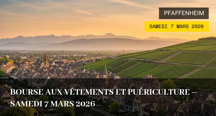 Affiche de l'événement : Bourse aux vêtements et puériculture – Samedi 7 Mars 2026
