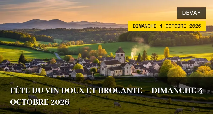Affiche de l'événement : Fête du vin doux et brocante – Dimanche 4 Octobre 2026