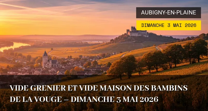 Affiche de l'événement : Vide grenier et vide maison des Bambins de la Vouge – Dimanche 3 Mai 2026
