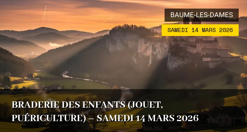 Affiche de l'événement : Braderie des enfants (jouet, puériculture) – Samedi 14 Mars 2026