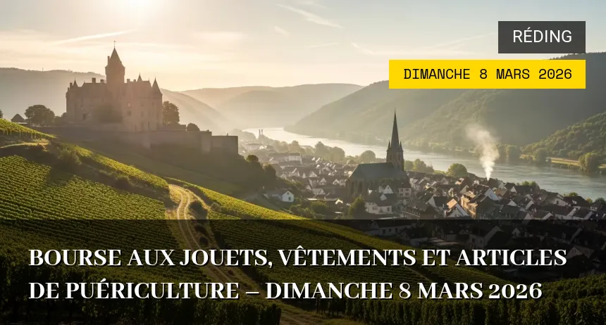 Affiche de l'événement : Bourse aux jouets, vêtements et articles de puériculture – Dimanche 8 Mars 2026
