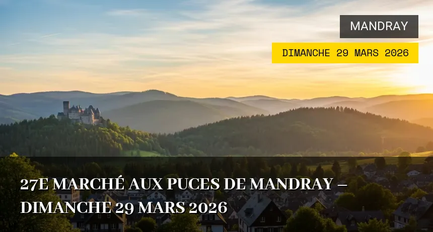 Affiche de l'événement : 27e Marché aux puces de Mandray – Dimanche 29 Mars 2026
