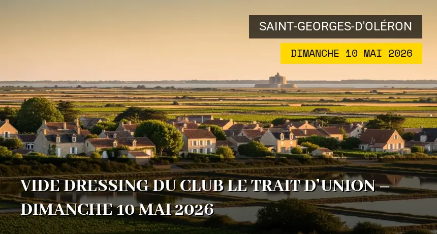 Affiche de l'événement : Vide Dressing du Club Le Trait d&rsquo;Union – Dimanche 10 Mai 2026