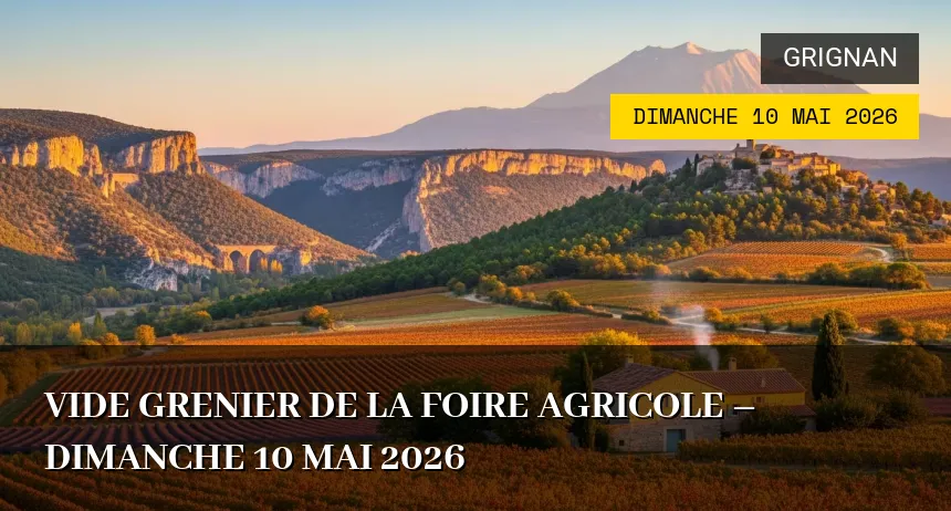 Affiche de l'événement : Vide grenier de la foire agricole – Dimanche 10 Mai 2026