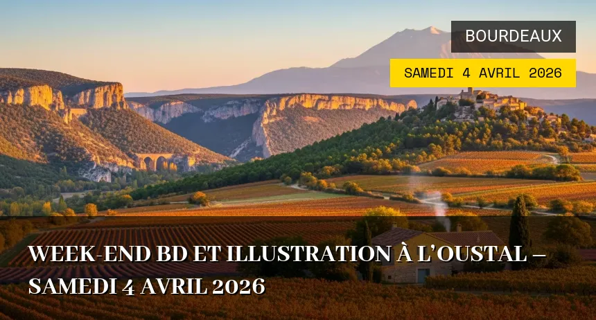 Affiche de l'événement : Week-end BD et illustration à l&rsquo;Oustal – Samedi 4 Avril 2026