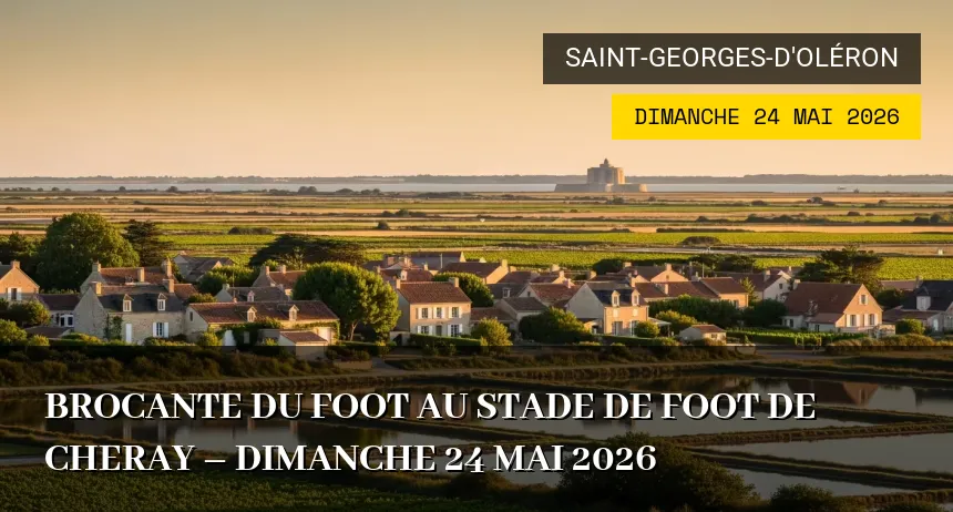 Affiche de l'événement : Brocante du Foot au Stade de foot de Cheray – Dimanche 24 Mai 2026