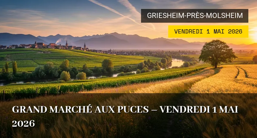 Affiche de l'événement : Grand marché aux puces – Vendredi 1 Mai 2026