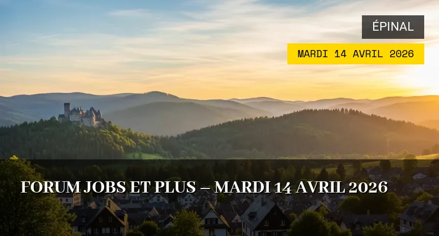 Affiche de l'événement : Forum Jobs et plus – Mardi 14 Avril 2026